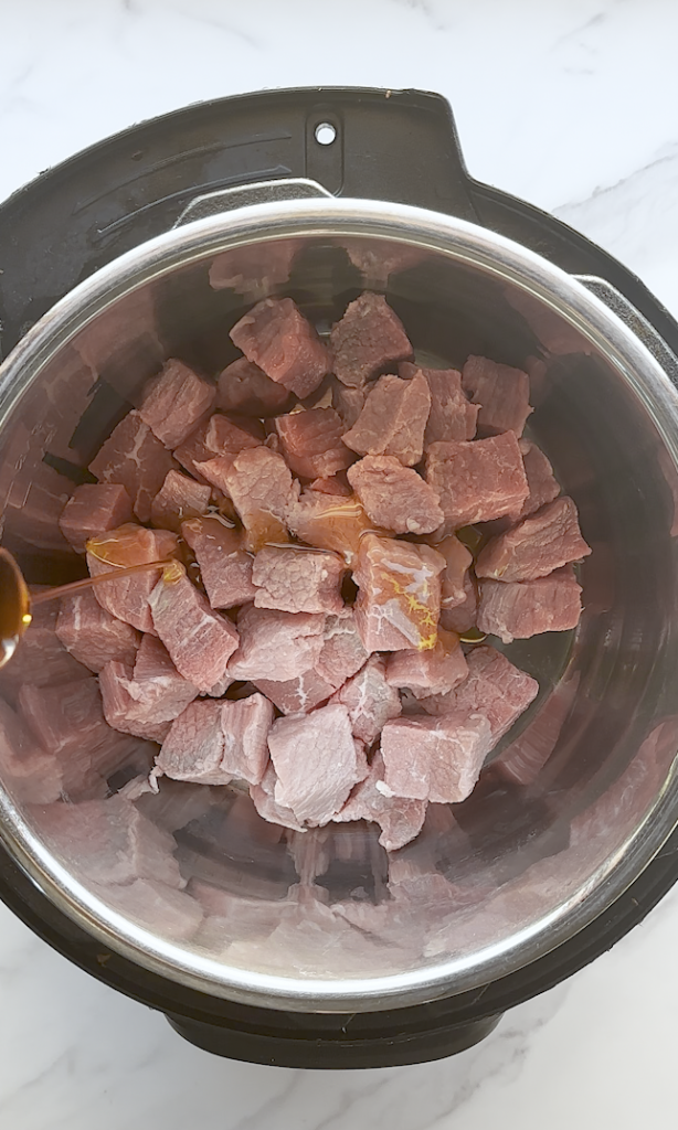 chunks of beef cut in 3 inch squares for beef korma